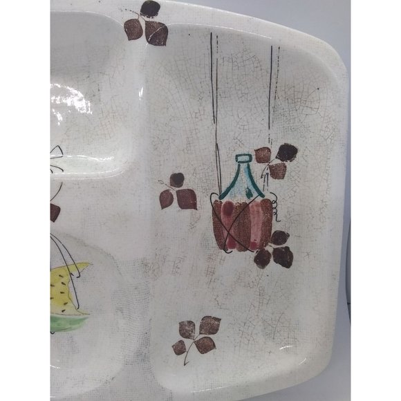 Vintage MCM Royal Sealy Japan Jamaica Pattern Appetizer snack tray plate - Picture 2 of 9